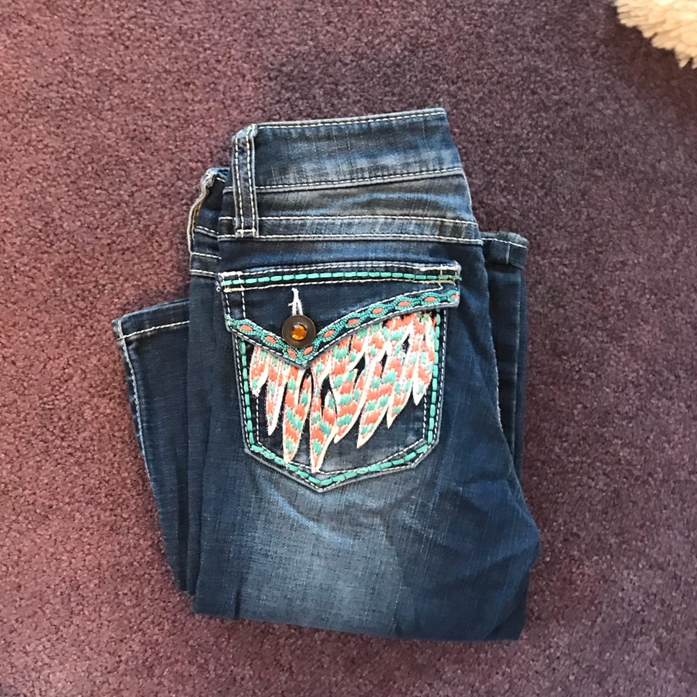 Boot cut detailed jeans